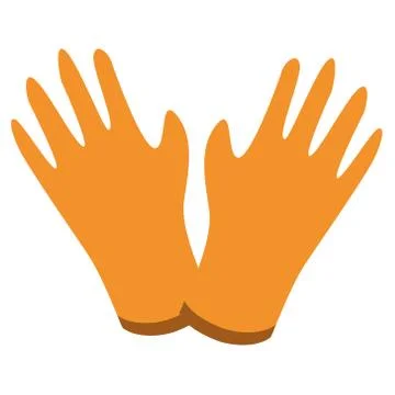 Construction gloves icon. Use for dish wash and disinfection. Stock Illustration