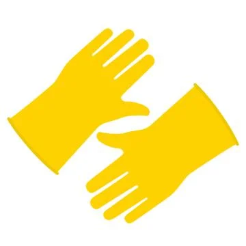 Construction gloves icon. Use for dish wash and disinfection. Illustrazione stock