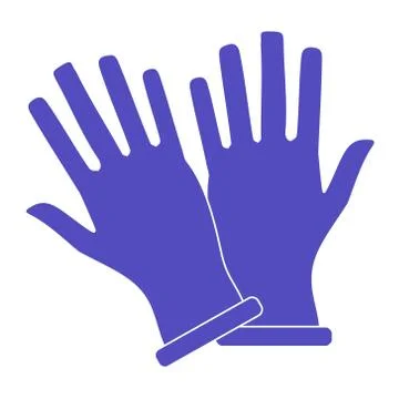 Construction gloves icon. Use for dish wash and disinfection. Stock Illustration
