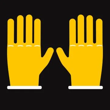Construction gloves icon. Use for dish wash and disinfection. Stock Illustration
