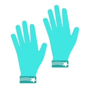 Construction gloves icon. Use for dish wash and disinfection. Stock Illustration