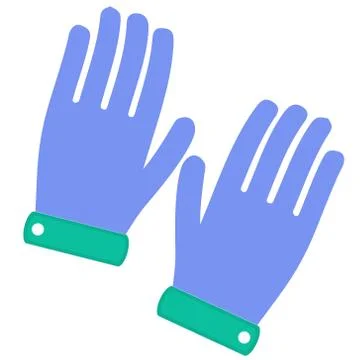 Construction gloves icon. Use for dish wash and disinfection. Stock Illustration