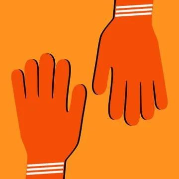 Construction gloves icon. Use for dish wash and disinfection. Stock Illustration