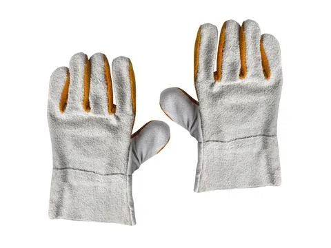 Construction gloves isolated on white background Foto stock