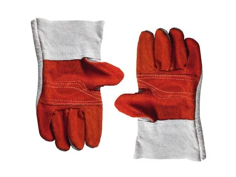 Construction gloves isolated on white background Stock Photos