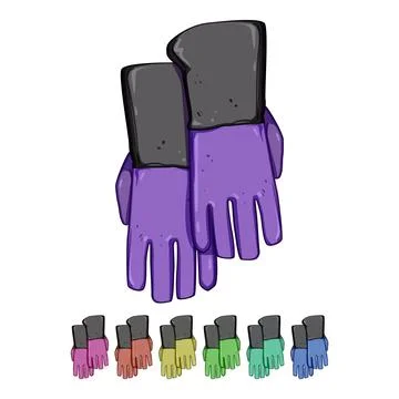 Construction gloves welding cartoon vector graphic Stock Illustration