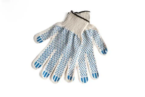 Construction gloves on a white background, isolate Stock Photos