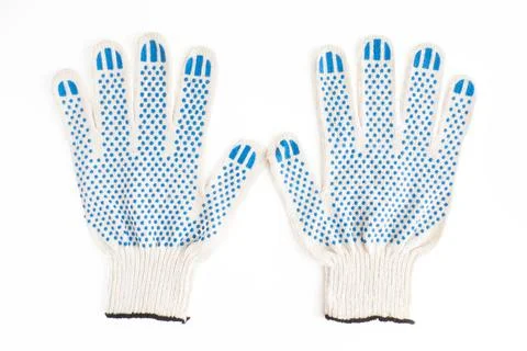 Construction gloves on a white background. Isolate Stock Photos