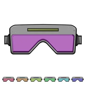 Construction goggles welding cartoon vector graphic Stock Illustration