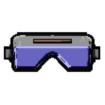 Construction goggles welding pixel art vector illustration Stock Illustration