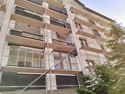 Construction going around the building Stock Photos