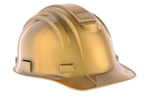 Construction Gold Hard Hat, 3D rendering Stock Illustration