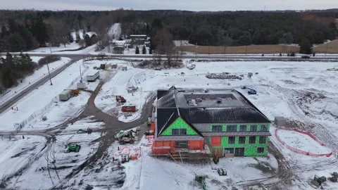 Construction On Golf Canada Headquarters Building At Osprey Valley golf club in Vídeos de archivo 325768813