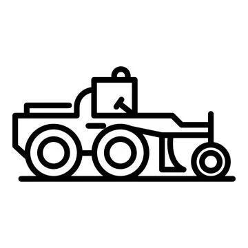 Construction grader machine icon, outline style Stock Illustration