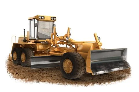 Construction grader with sand Stock Illustration