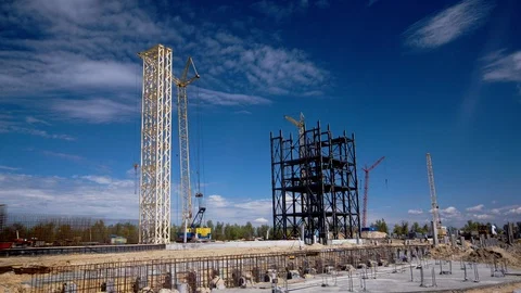 Construction of a grain terminal 库存影片 95725888