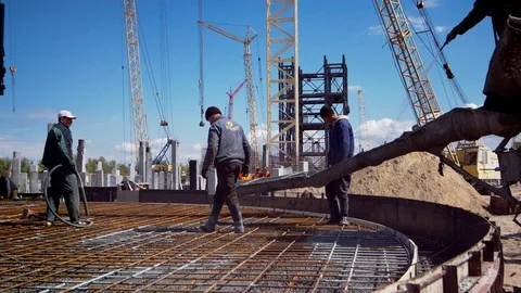 Construction of a grain terminal Video stock 95727688