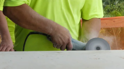 Construction Grinding Stone Stock Footage 220106325