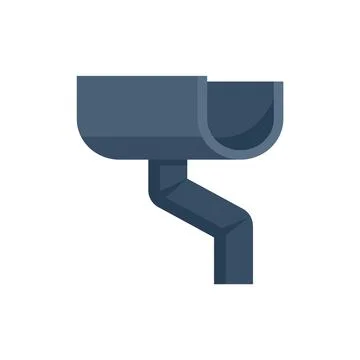 Construction gutter icon flat isolated vector Stock Illustration