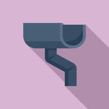 Construction gutter icon, flat style Illustrazione stock