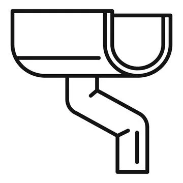 Construction gutter icon, outline style 스톡 일러스트