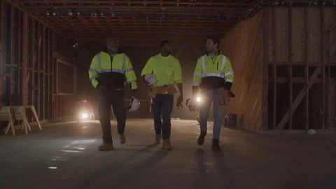 Construction Guys Walking Together Stock Footage 270392114