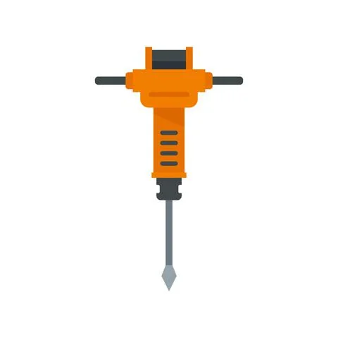 Construction hammer drill icon flat isolated vector Stock Illustration