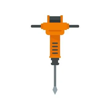 Construction hammer drill icon flat isolated Stock Illustration