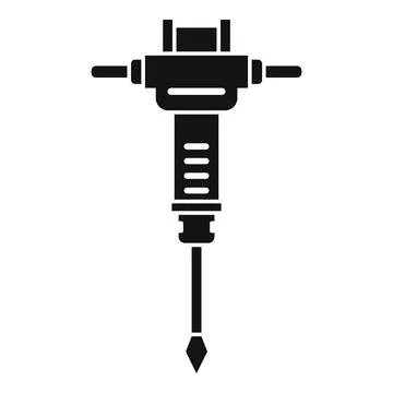 Construction hammer drill icon, simple style Stock Illustration