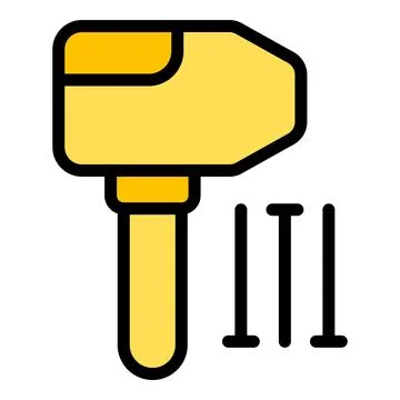 Construction hammer icon vector flat Stock Illustration