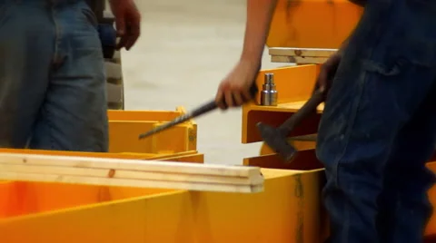 Construction hammer spike 1 Stock Footage 53986251