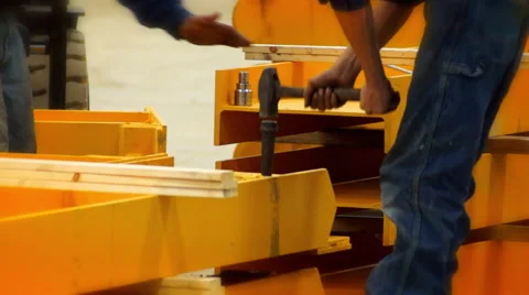 Construction hammer spike 2 Stock Footage 53990995