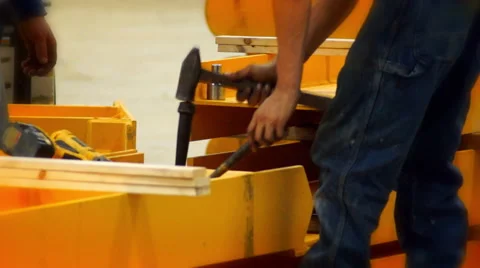 Construction hammer spike 3 Stock Footage 53993788