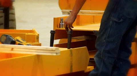 Construction hammer spike 4 Video stock 53996394