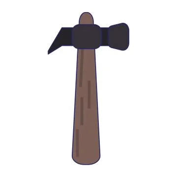 Construction hammer tool blue lines Stock Illustration