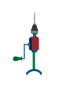 Construction hand drill. Vector illustration on a white background. Illustrazione stock