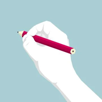 Construction hands flat graphic design ,Hand Holding a pencil. Stock Illustration