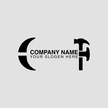 Construction handyman logo design for building renovation and repair services Stock Illustration