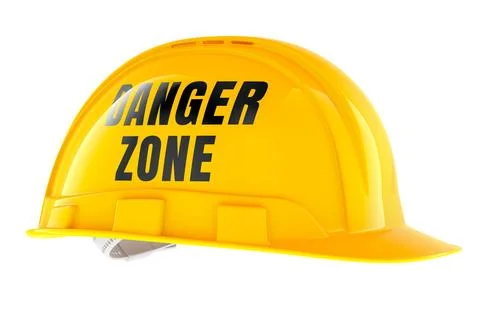 Construction hard hat with danger zone inscription, 3D rendering Stock-Illustration