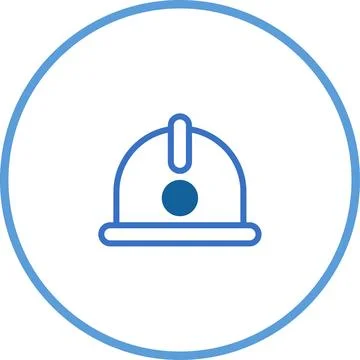 Construction hardhat icon symbolizing safety, worker protection, and indust.. Stock Illustration