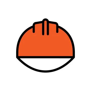 Construction hat icon line isolated on white background. Black flat thin ic.. Stock Illustration