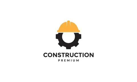 Construction helm with gear logo symbol vector icon illustration graphic desi Stock Illustration