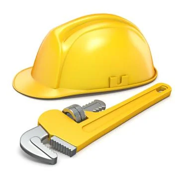 Construction helmet and piper tool 3D Stock Illustration