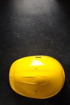 Construction helmet on black Stock Photos