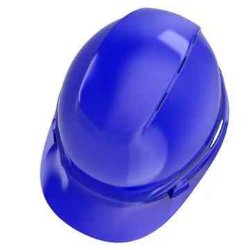 Construction helmet blue on an isolated background. 3d illustration Stock Illustration
