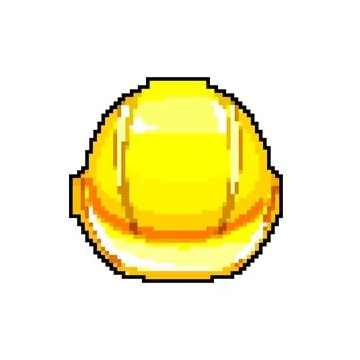 Construction helmet builder game pixel art vector illustration Stock Illustration