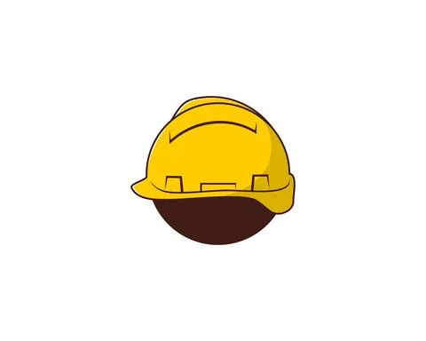 Construction helmet in the circle logo Stock Illustration