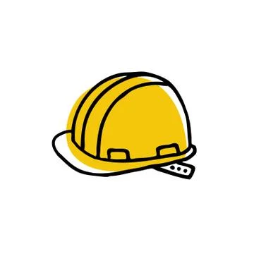 Construction helmet doodle icon, vector illustration Stock Illustration