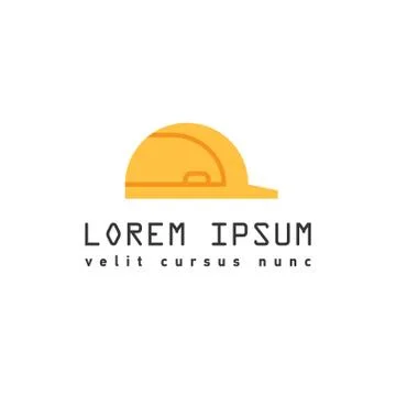 Construction helmet flat icon.  style with long shadow Stock Illustration