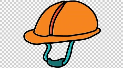 Construction helmet hat hand drawn illustration animation sketch transparent Stock Footage 44951693